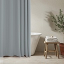 Set cortina de baño plástica con alfombra antideslizante PVC y ganchos - Jean Cartier