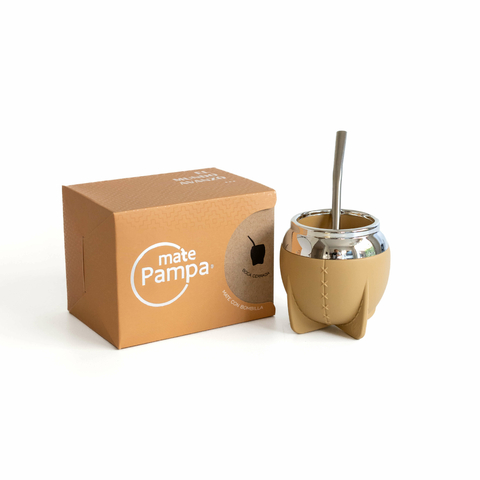 Mate pampa tradicional- boca cerrada, con bombilla
