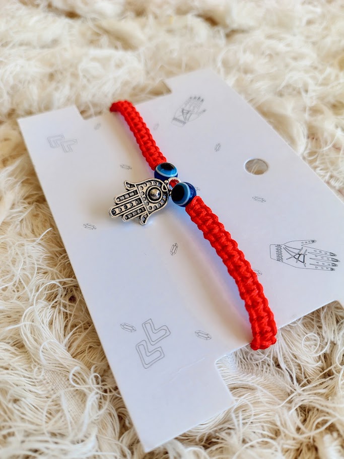 Pulsera de hilo ojo turco con mano de fatima
