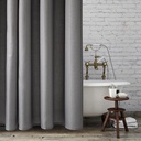 Set cortina de baño teflonada simil waffle + 12 ganchos rollers metalicos - Jean Cartier 