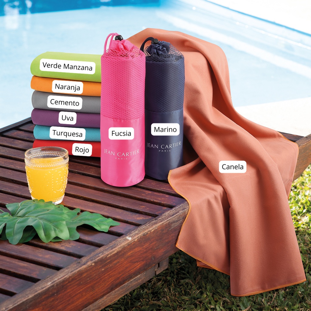 Toallon de secado rapido para viaje, con estuche compacto - Jean Cartier