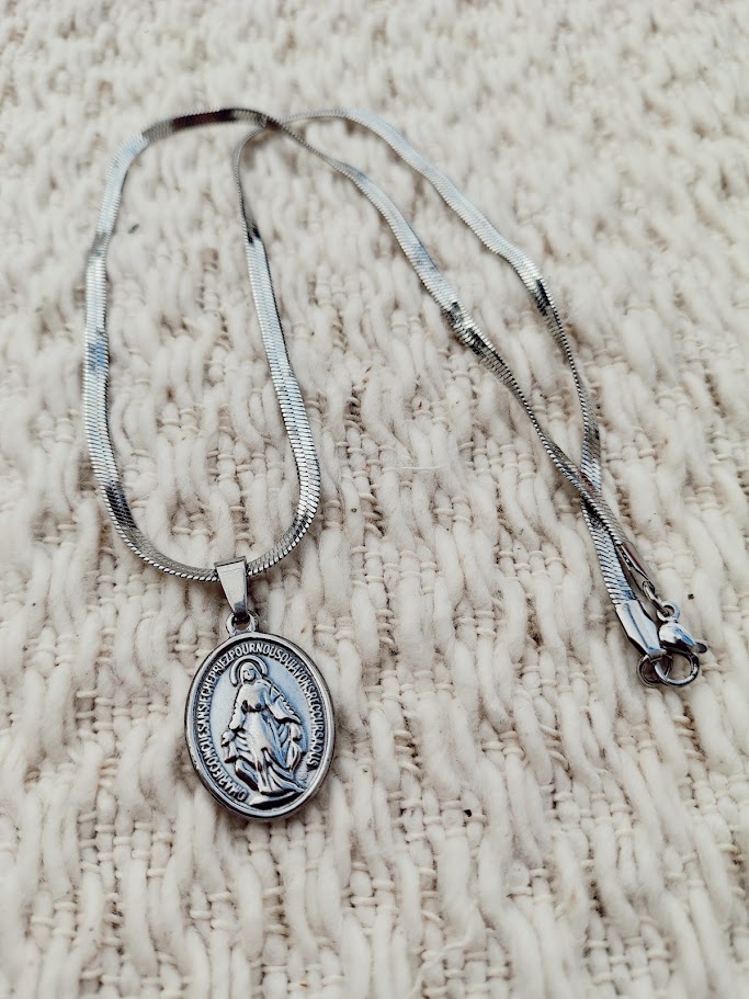 Collar Virgen de la Medalla Milagrosa - Acero quirurgico