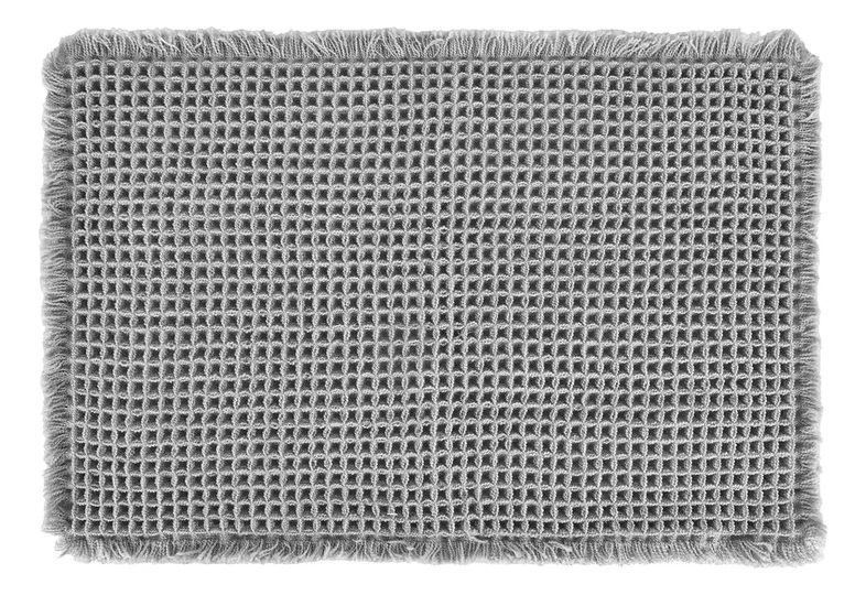 Alfombra de baño 'Waffle nido' con flecos - Jean Cartier
