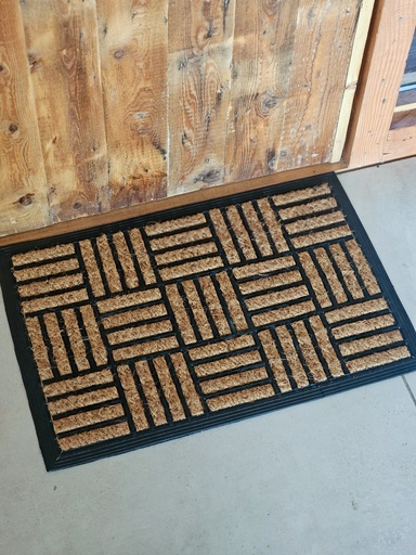 Alfombra de goma y yute 