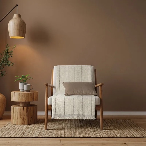 Manta de chenille jacquard a rayas 'Urbana' - Jean Cartier 