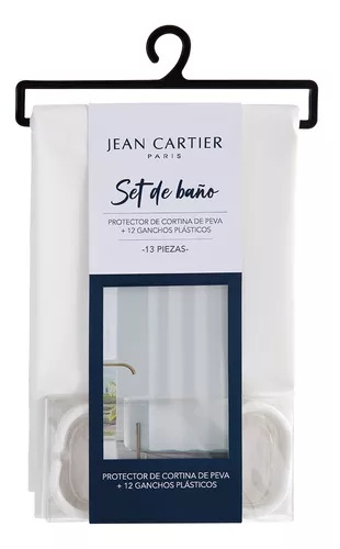 Protector cortina de baño, set con 12 ganchos - Jean Cartier