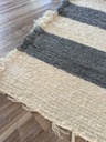 Alfombra de telar lineas gruesas gris y blanco - 60x120cm 