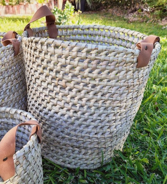 Cesto con asas de gamuza 30x32cm - Palma Caranday