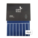 Delantal de tela con pechera rayado - CITY Blanco 