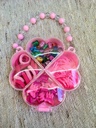 Set de accesorios infantiles, cajita corazones