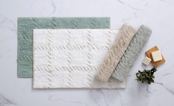 Alfombra de baño jacquard 'Block', con diseño a cuadros - Jean Cartier