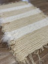 Alfombra de telar lineas gruesas blanco y beige - 60x120cm 