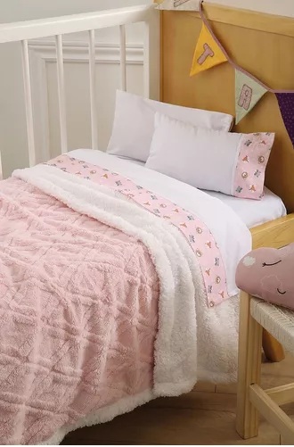 Frazada de bebé Teddy doble corderito cuna funcional - Jean Cartier