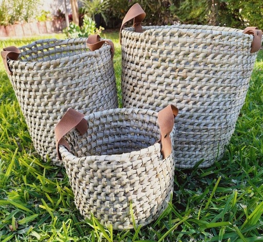 Cesto con asas de gamuza 20x15cm - Palma Caranday