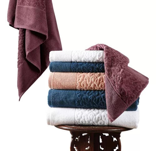 Toalla de rostro con guarda velour jacquard - Jean Cartier 