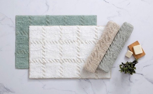 Alfombra de baño jacquard 'Block', con diseño a cuadros - Jean Cartier